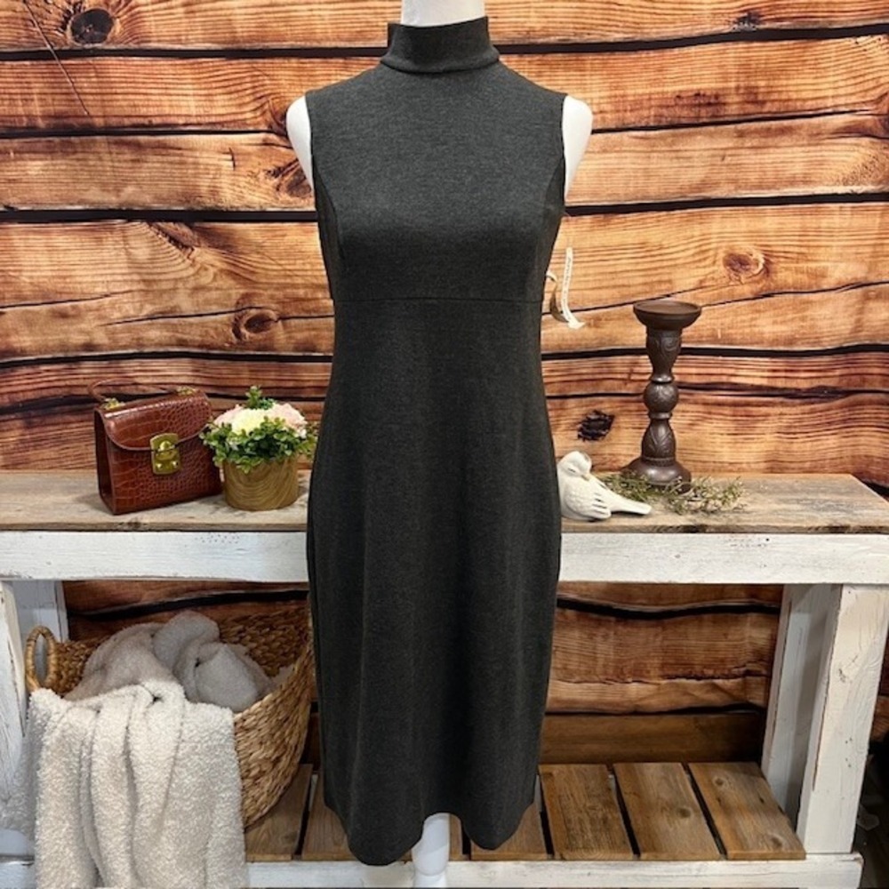 Andre Oliver Womens Dark Gray Sleeveless Sheath Dress Size 4 NWT